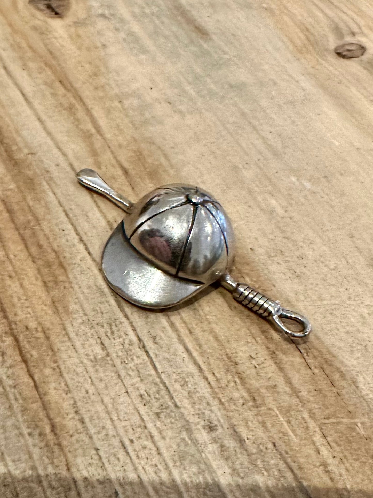 Vintage Equestrian Hat and Whip Italy 925 Silver Pendant