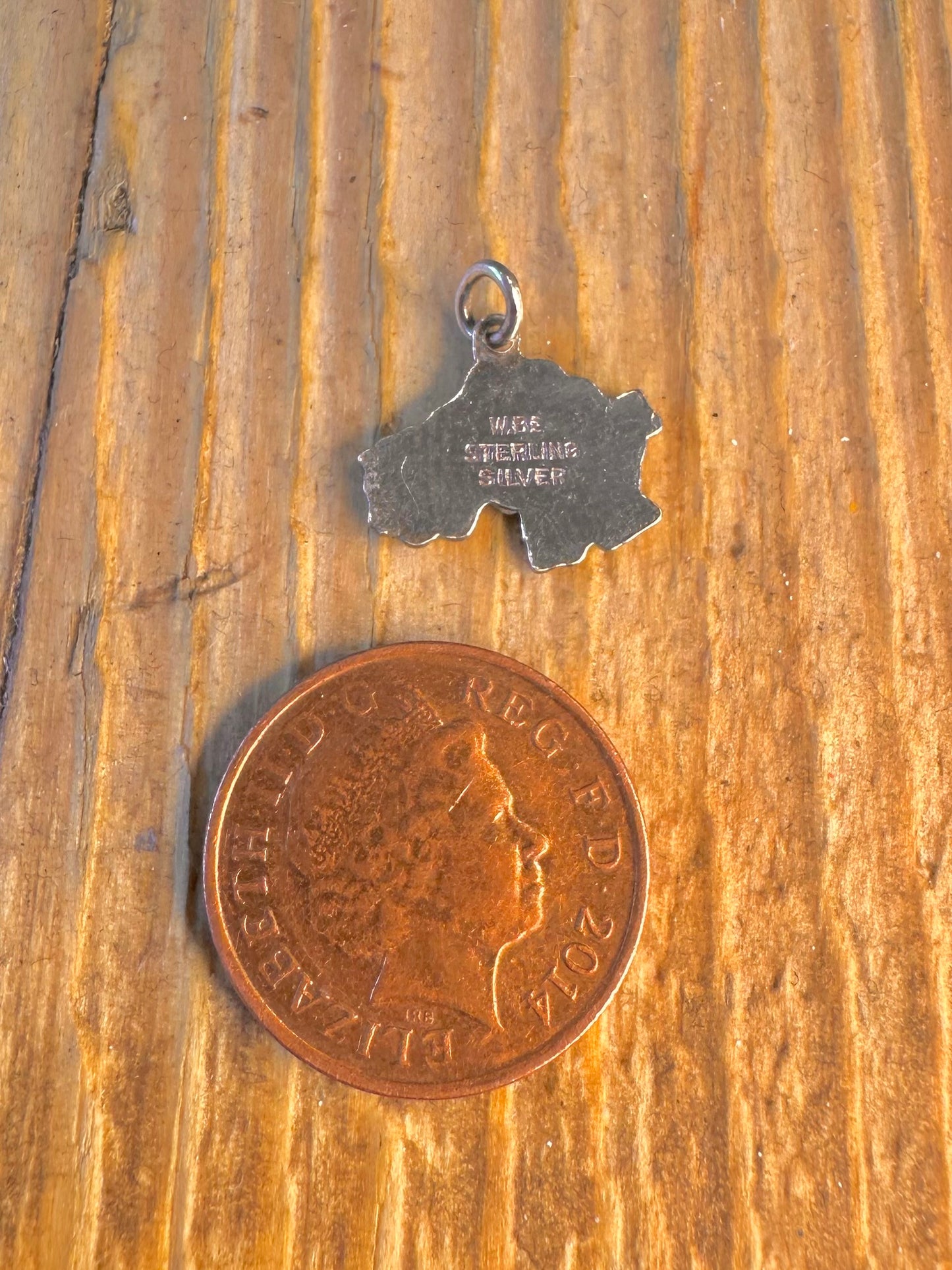 Jersey Green Enamel 925 Sterling Silver Charm Pendant