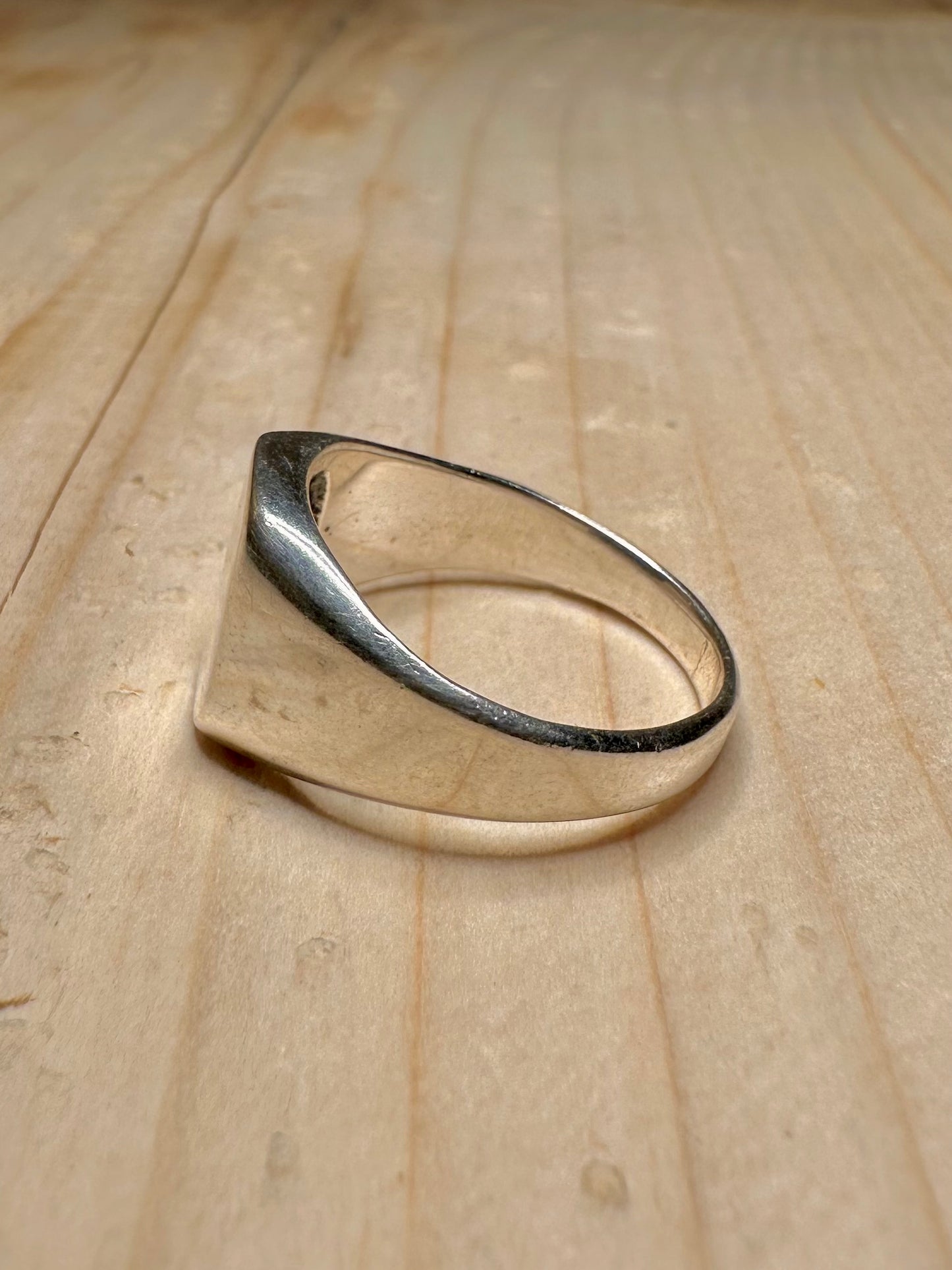 Square Signet 925 Sterling Silver Size T Ring