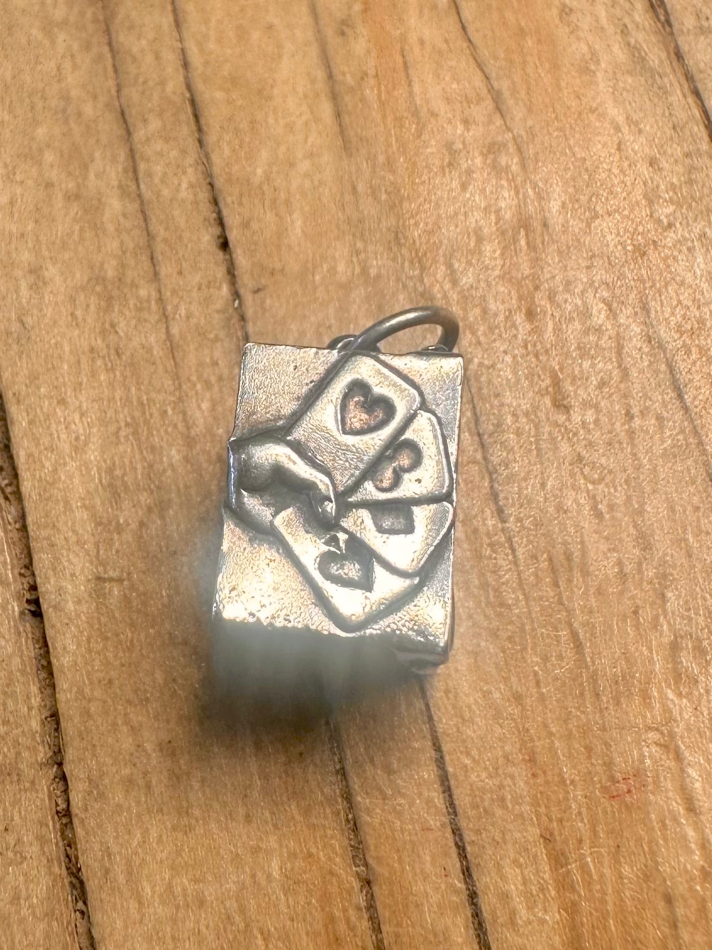 Vintage Georg Jensen Playing Cards 925 Sterling Silver Charm Pendant