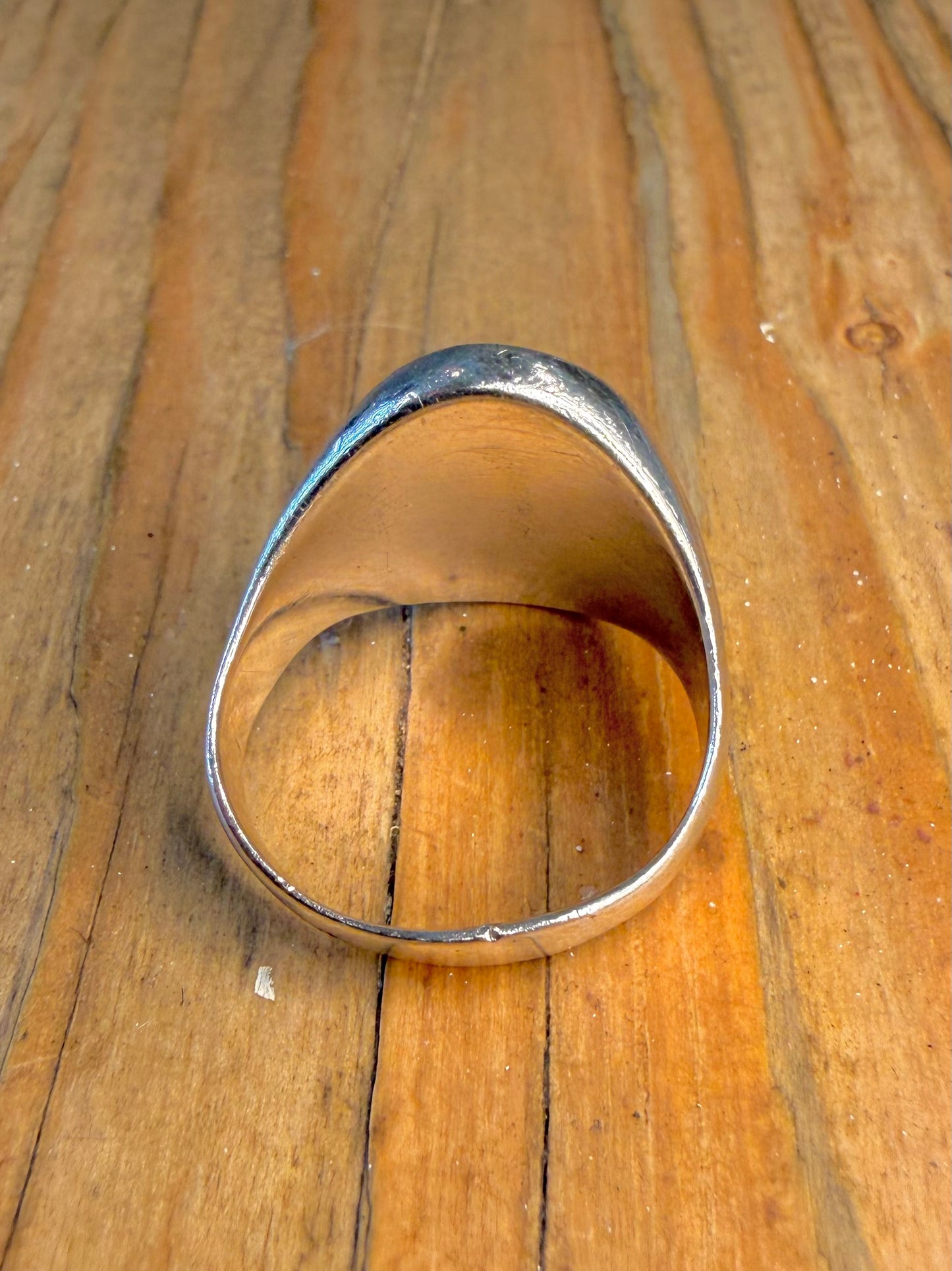 Oval Mother of Pearl 925 Sterling Silver Size R Ring