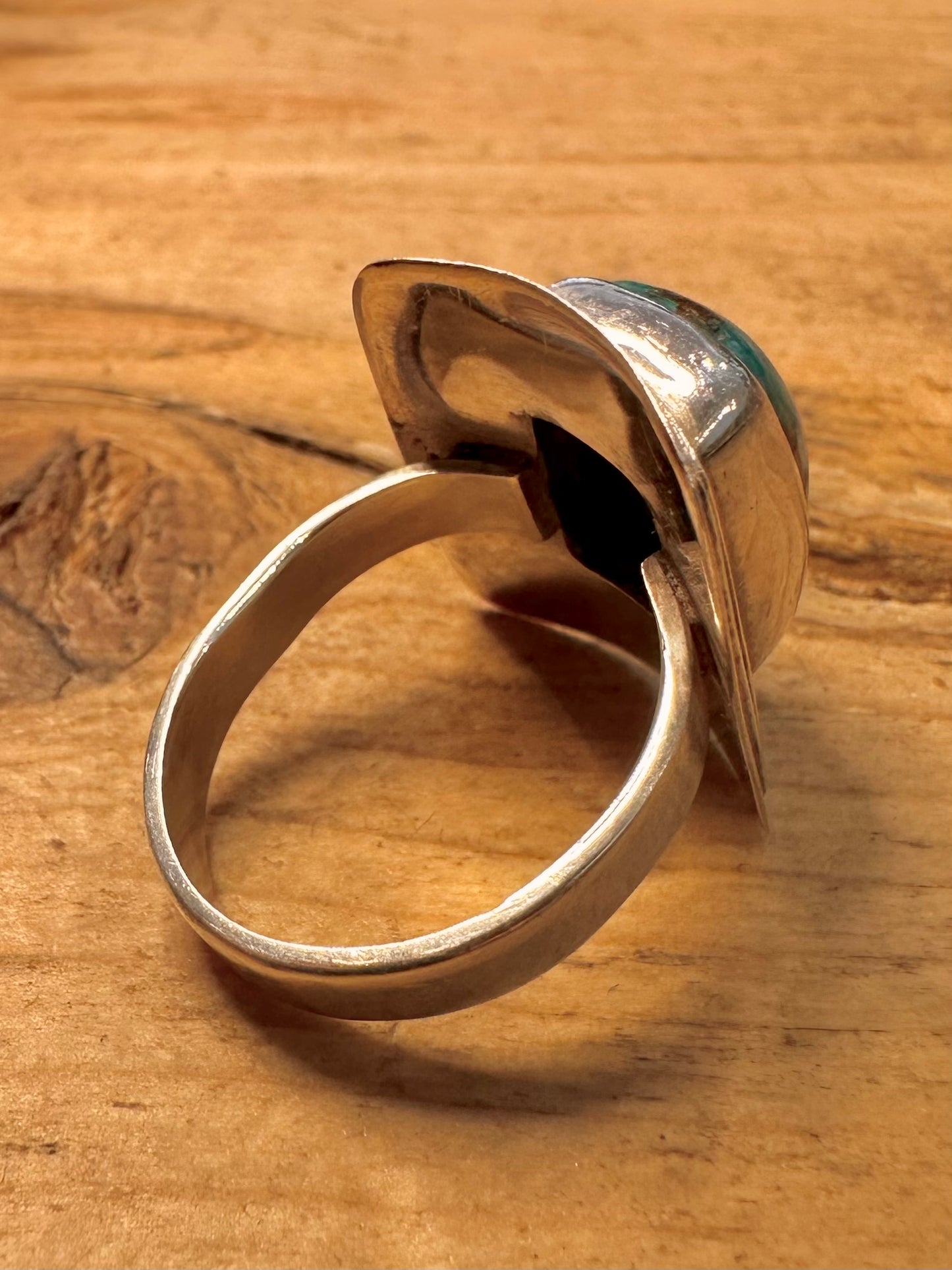 Vintage Square Turquoise 925 Silver Size K Ring