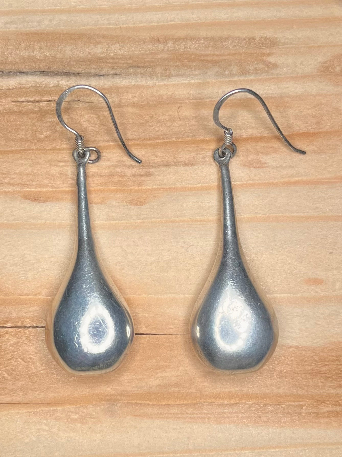 Tear Drop Shaped Drop 925 Sterling Silver Earrings