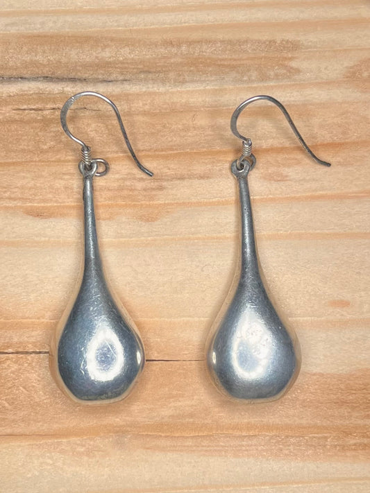 Tear Drop Shaped Drop 925 Sterling Silver Earrings