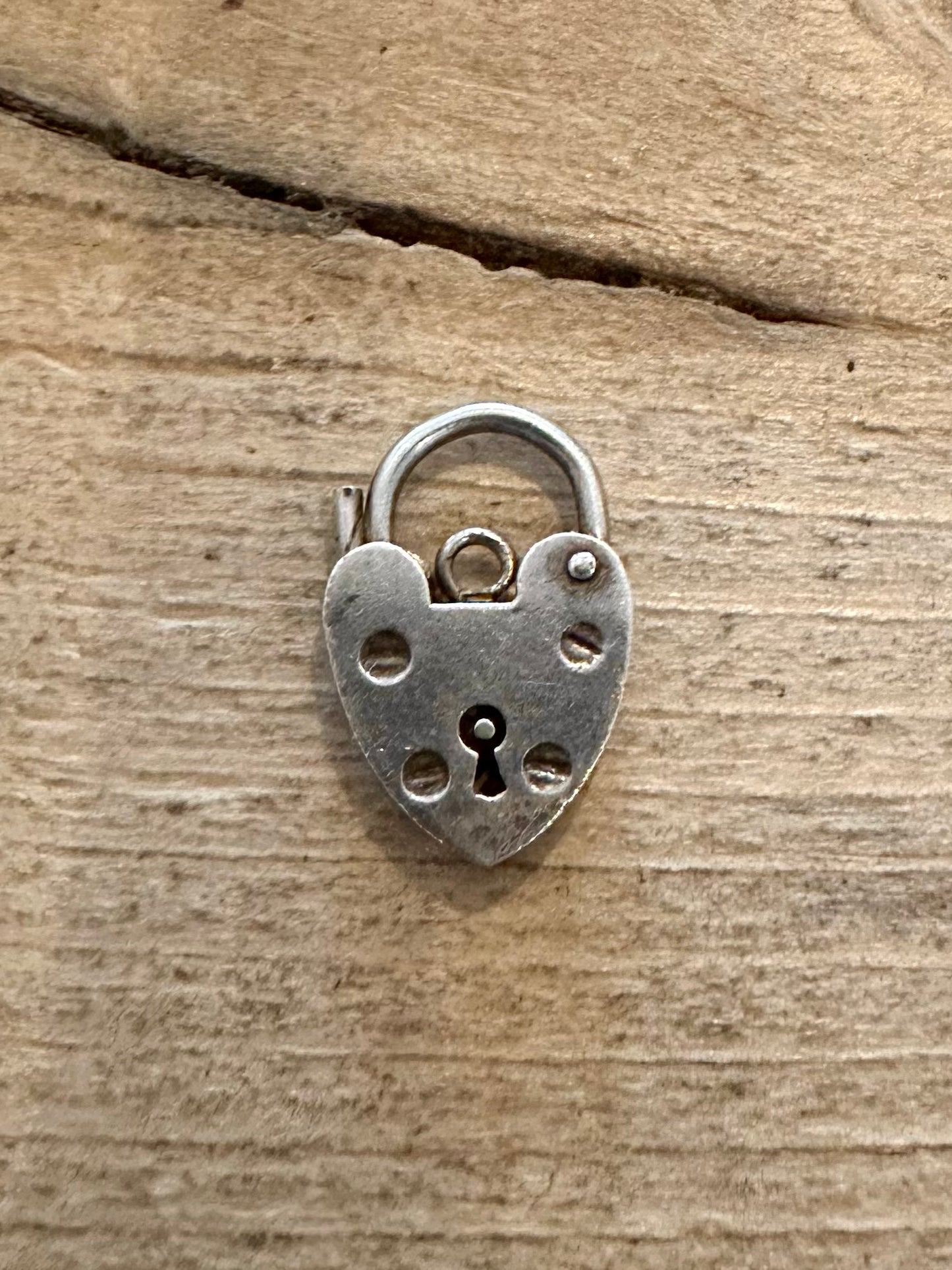 Vintage 1977 Heart Padlock RP 925 Silver Charm Pendant