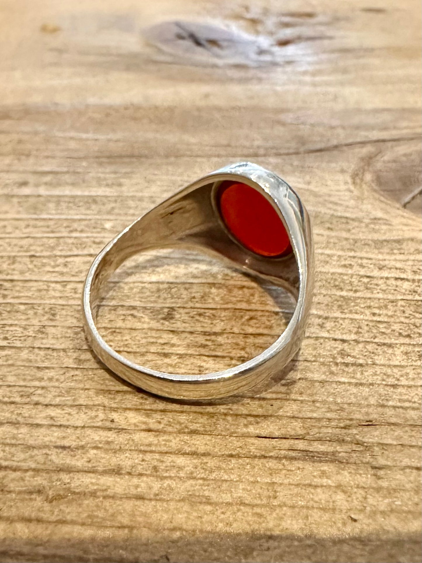 Vintage Carnelian Signet 925 Silver Size V Ring