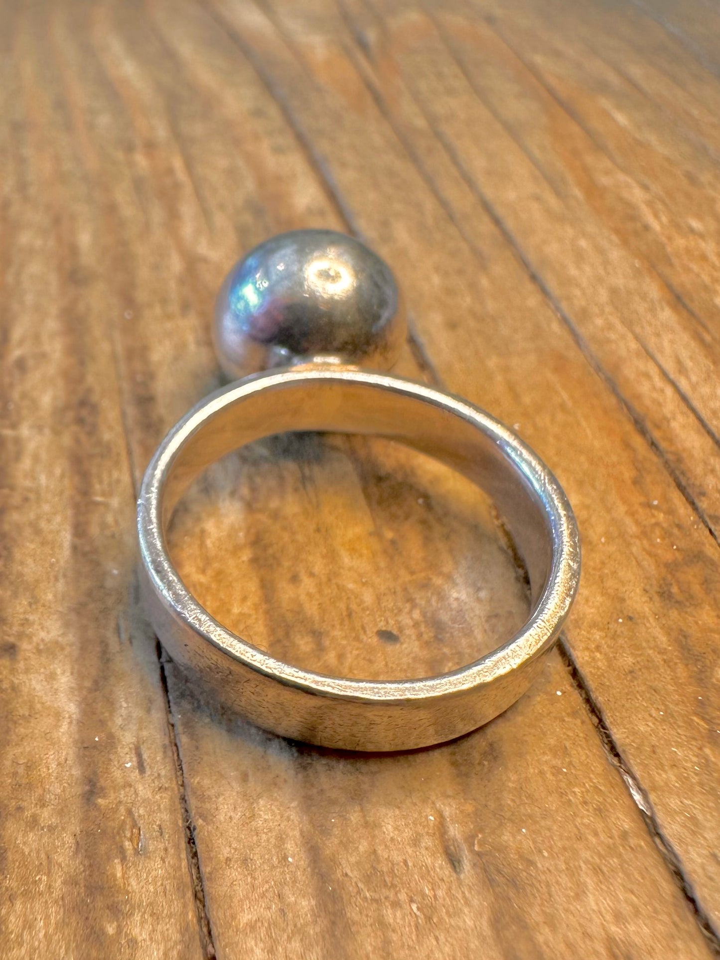 Abstract Ball 925 Sterling Silver Size S Ring