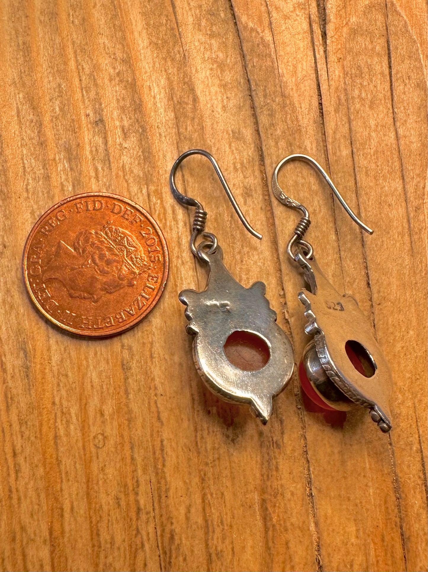Vintage Carnelian Boho 925 Sterling Silver Earrings