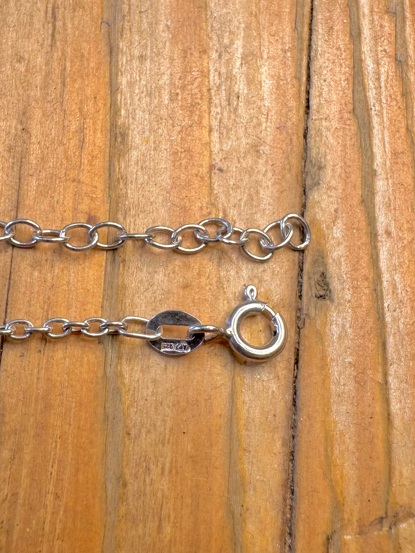 Black Stone Cable Chain 925 Sterling Silver 17 to 18.3 inch Necklace