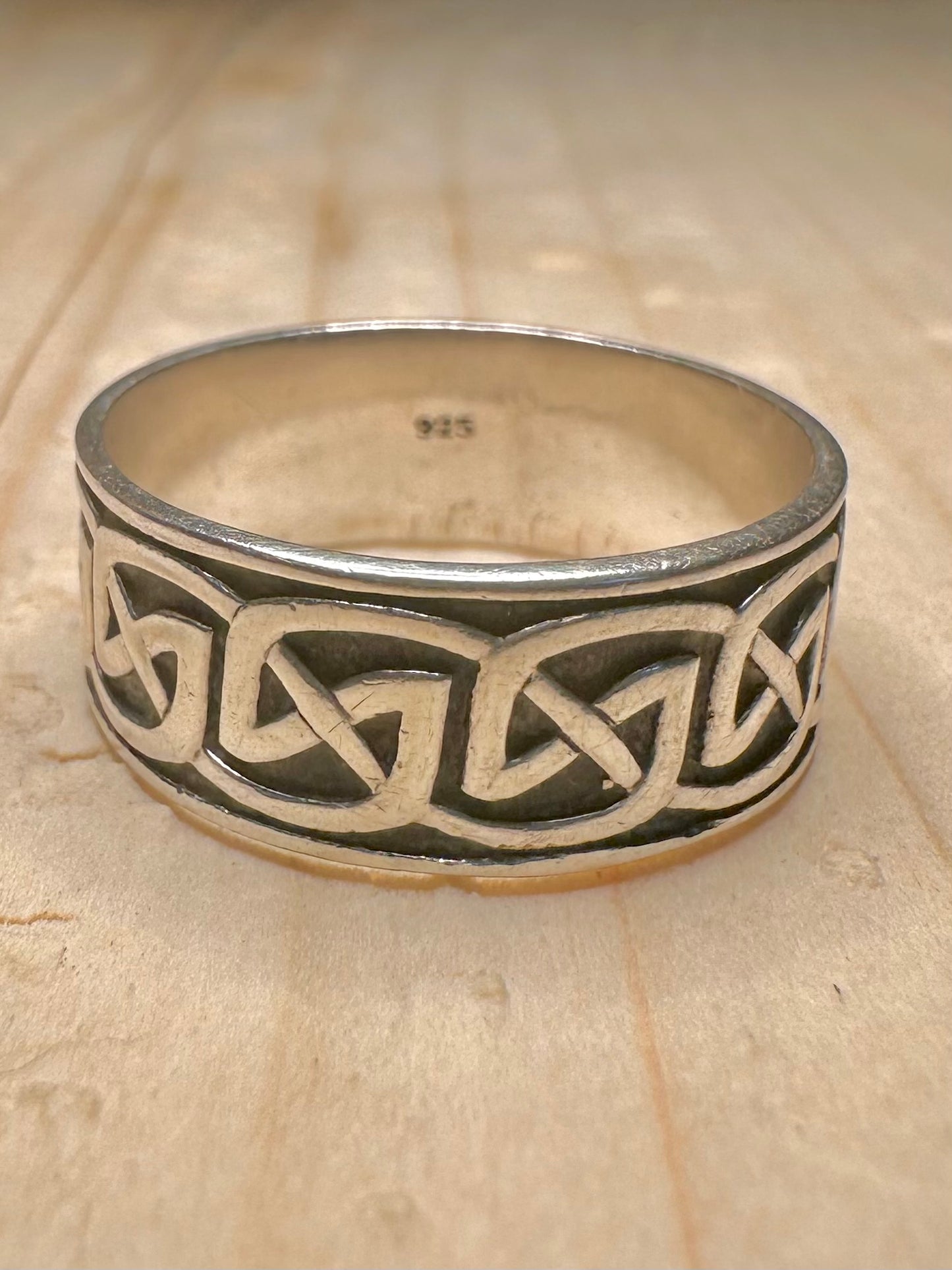 Celtic Band 925 Sterling Silver Size U1/2 Ring