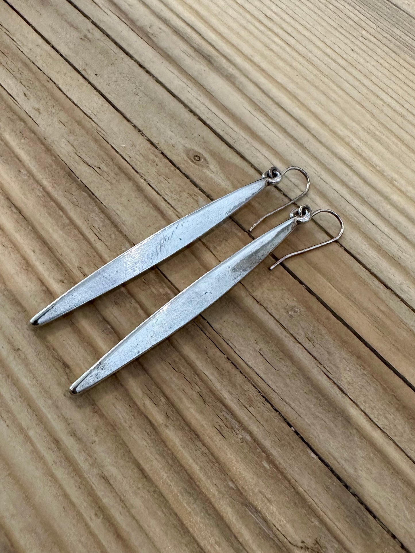 Abstract Dangle Long Spike 925 Silver Earrings