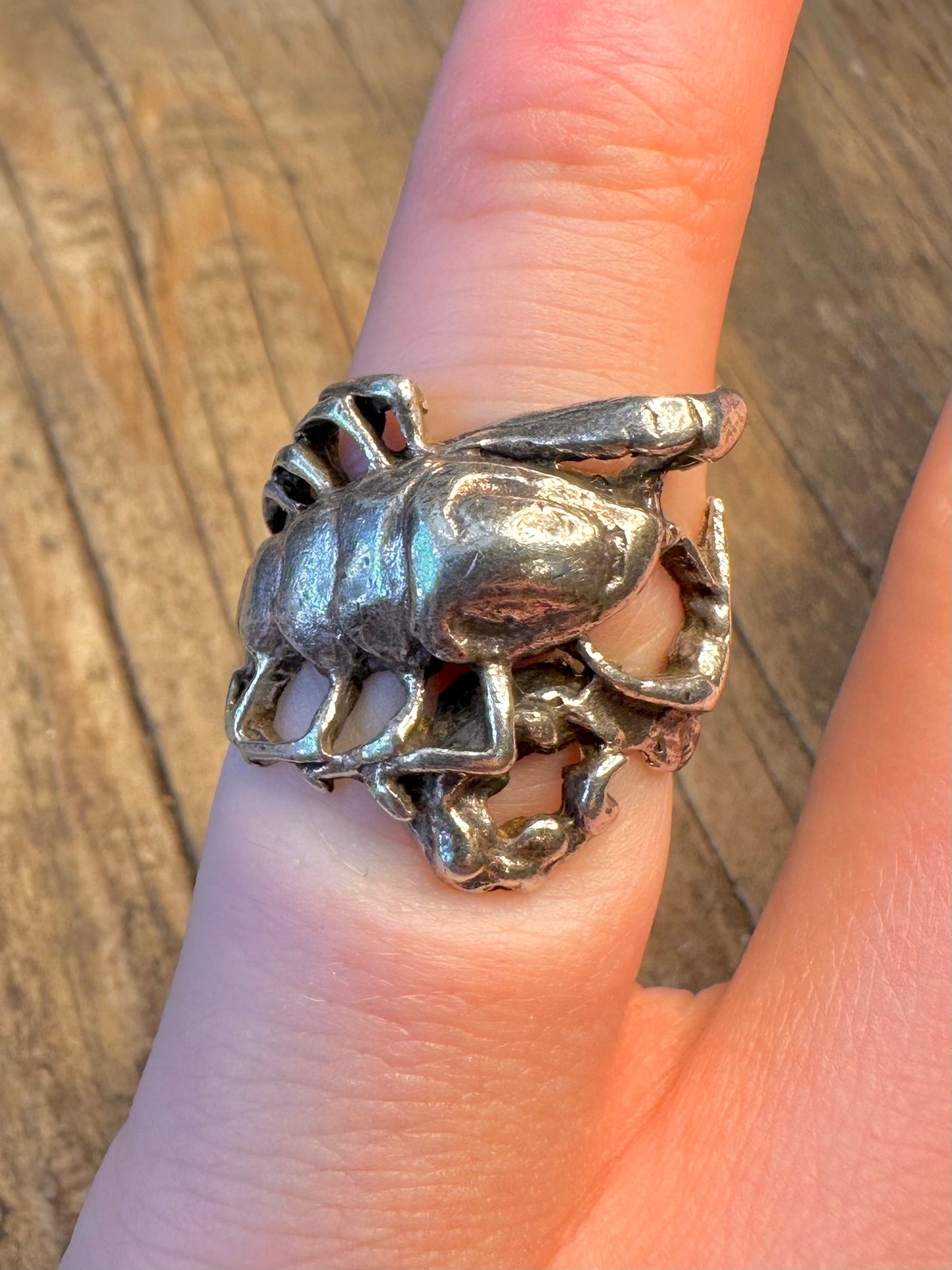 Scorpion Overlapping 925 Sterling Silver Size G1/2 Ring