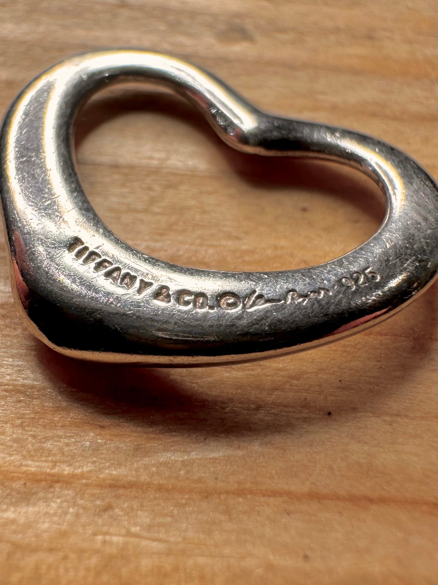 Vintage Tiffany & Co Elsa Peretti Open Heart Anhänger aus 925er Sterlingsilber