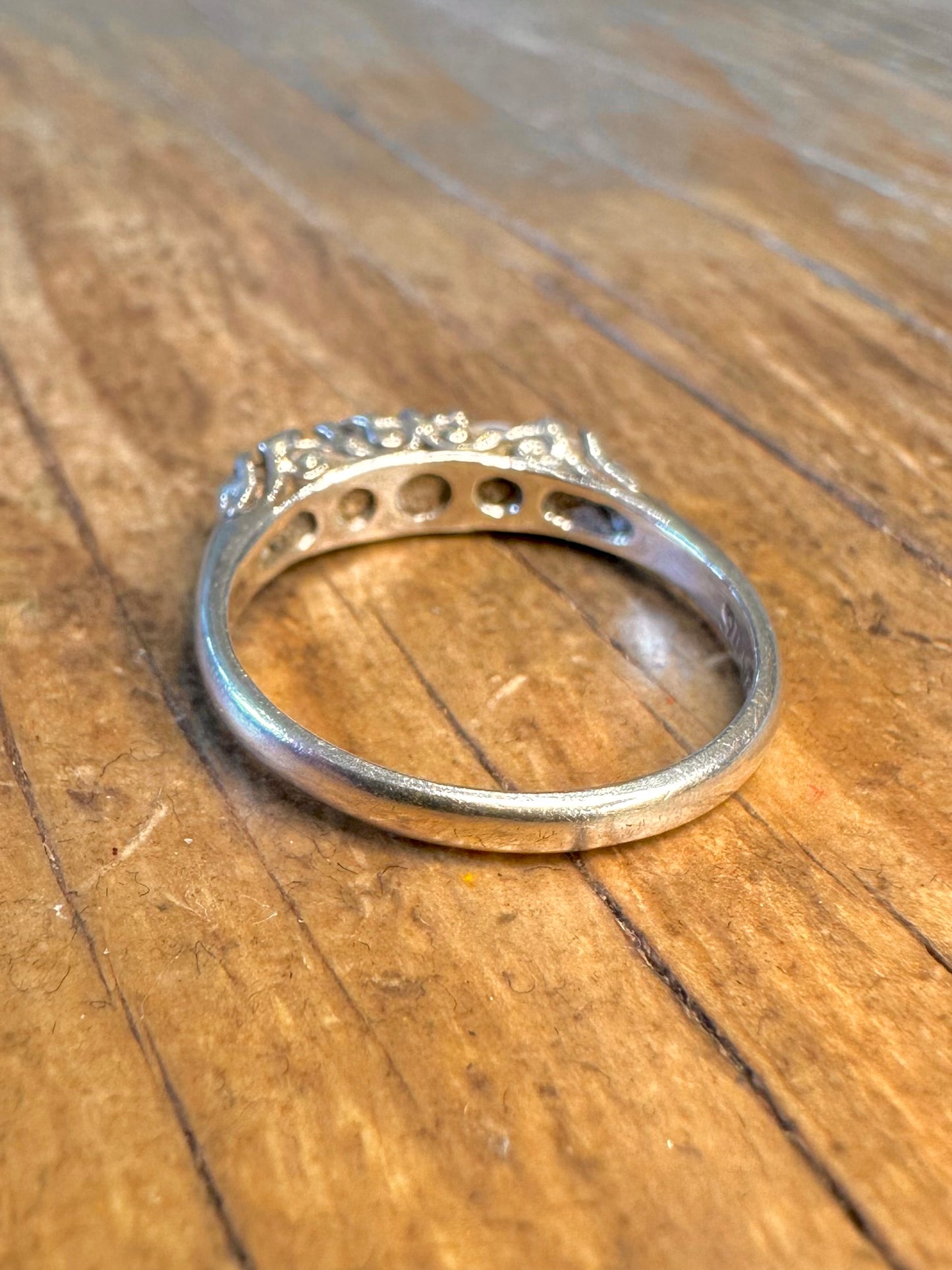Viktorianischer Ring aus Granat und Opal, 925er Sterlingsilber, Größe L