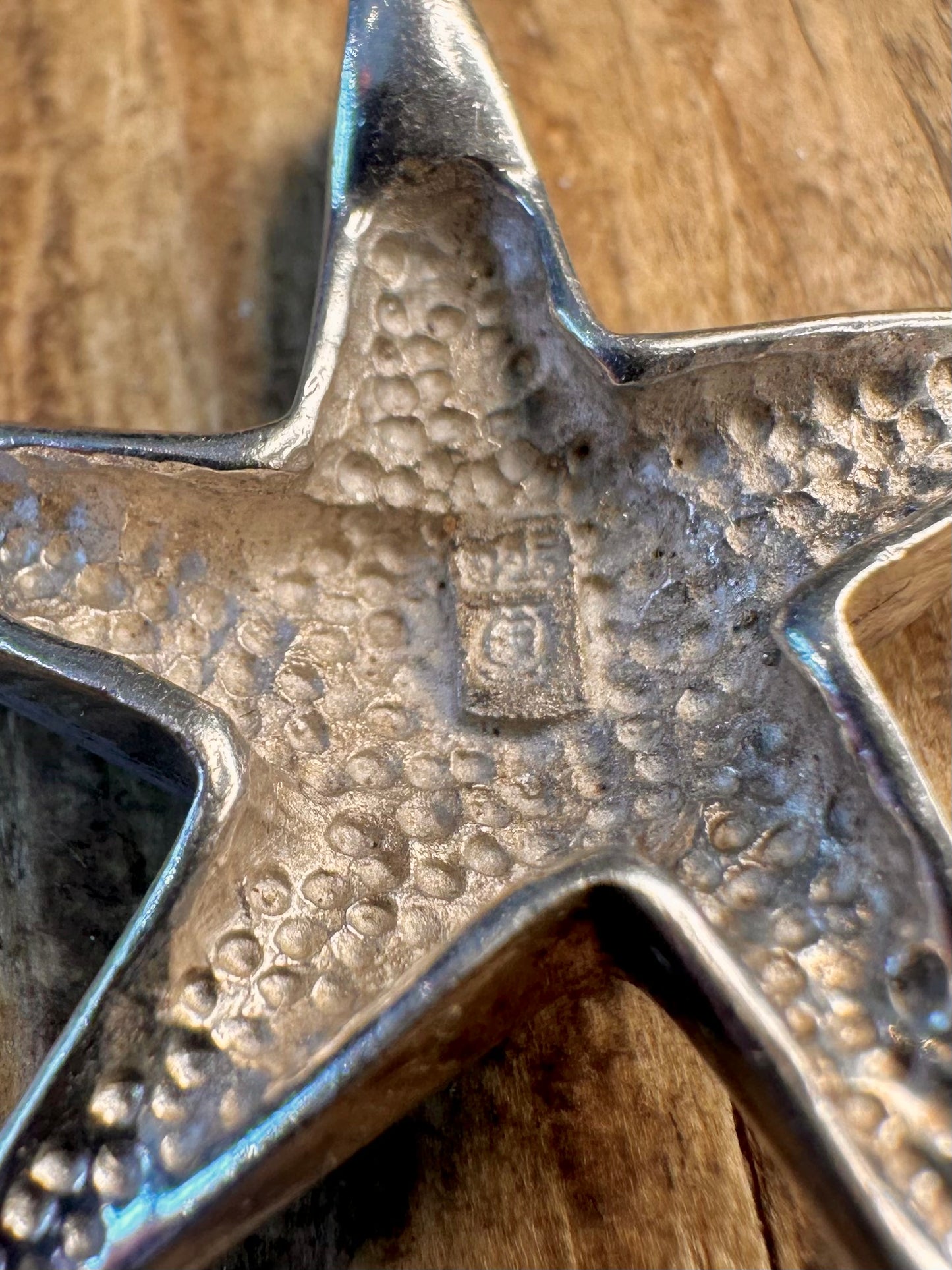 Blue Opal Inlay Starfish 925 Sterling Silver Pendant