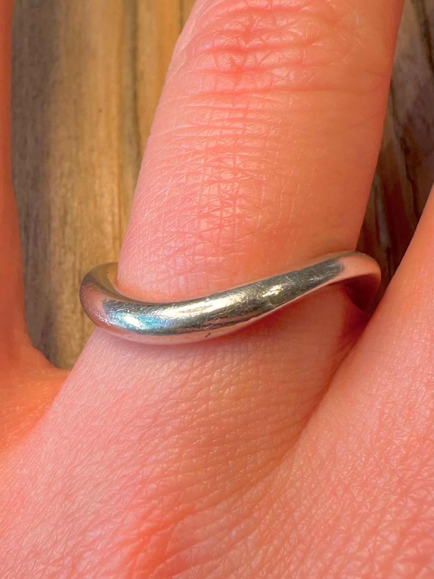 Abstract Wavy Band 925 Sterling Silver Size R Ring