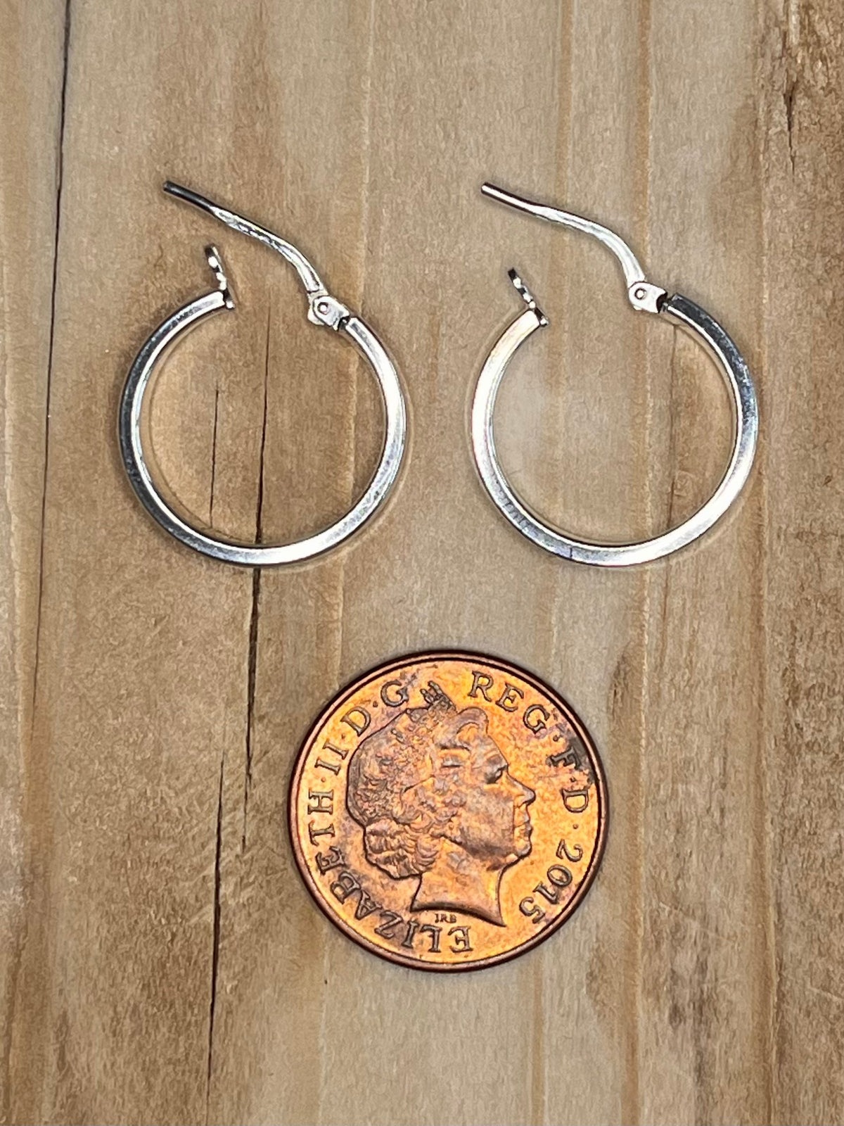 Simple Chunky 925 Italy CHALK Sterling Silver Hoop Earrings