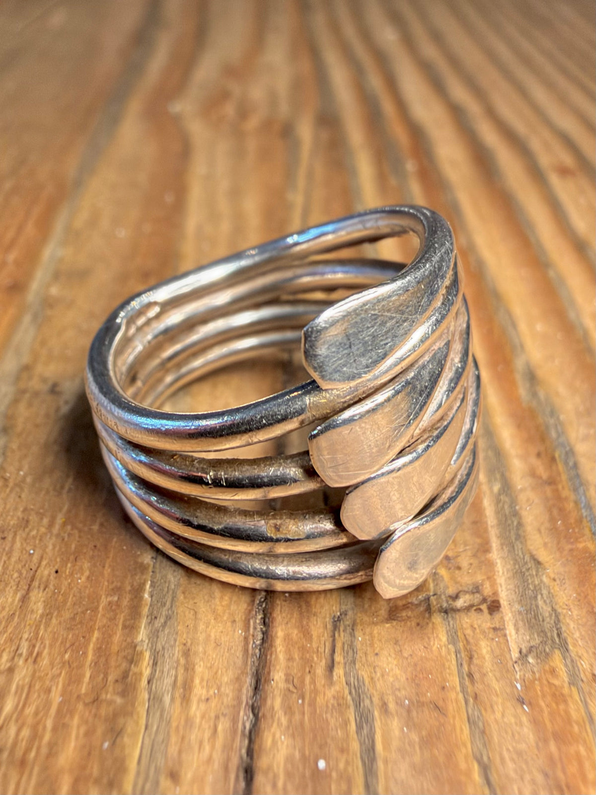 Multi Layer Overlapping 925 Sterling Silver Size K Ring