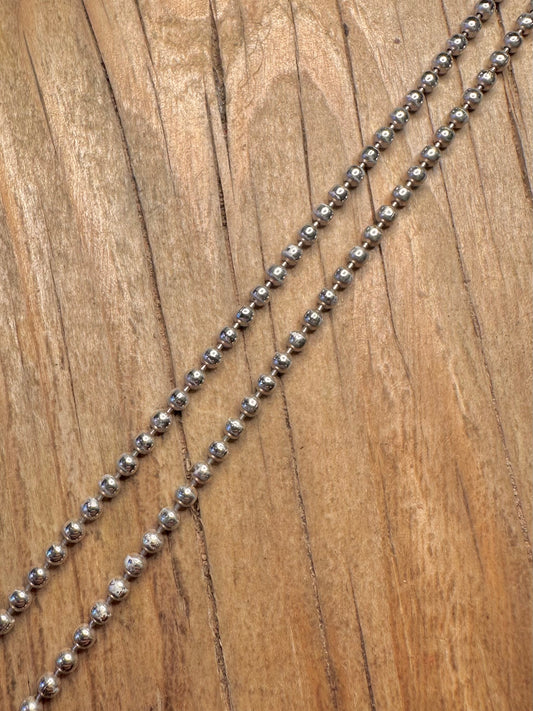 Vintage Ball Chain 925 Sterling Silver 20 inch Necklace