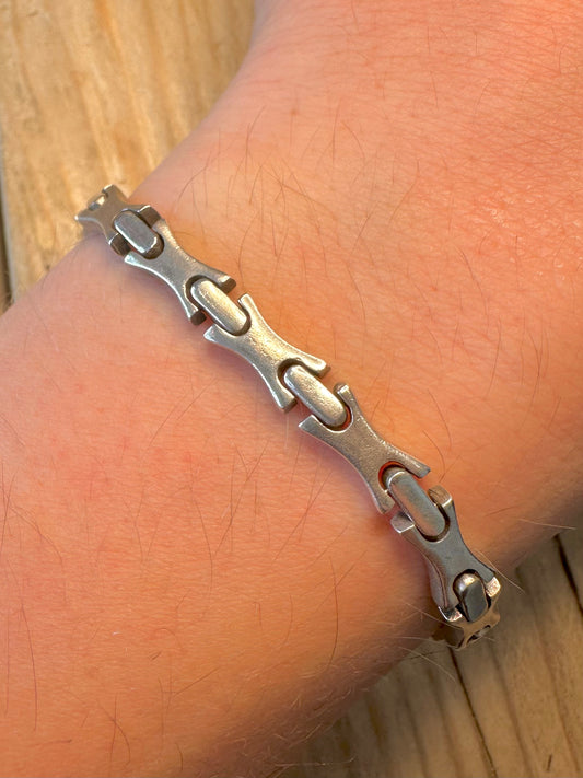 Abstract Link 925 Sterling Silver 7.4 inch Bracelet