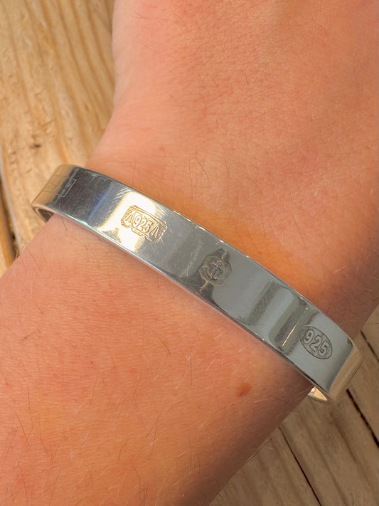 Modern Hallmarked 925 Silver Cuff Bangle