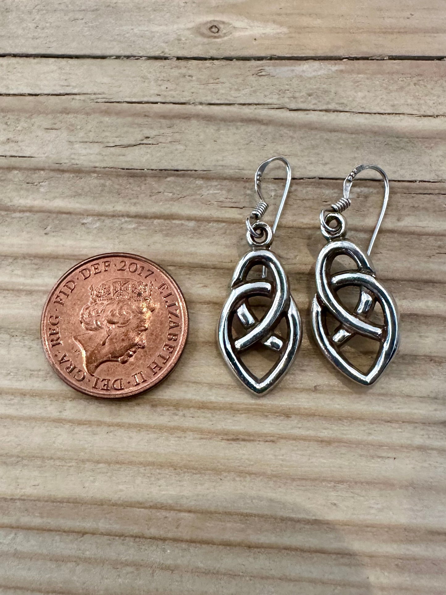 Vintage Celtic Knot 925 Silver Earrings