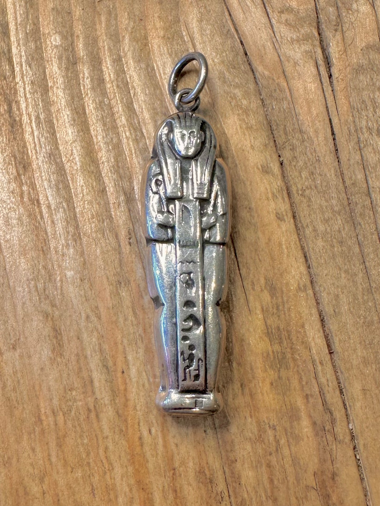 Vintage Egyptian Mummy Tomb 925 Sterling Silver Pendant