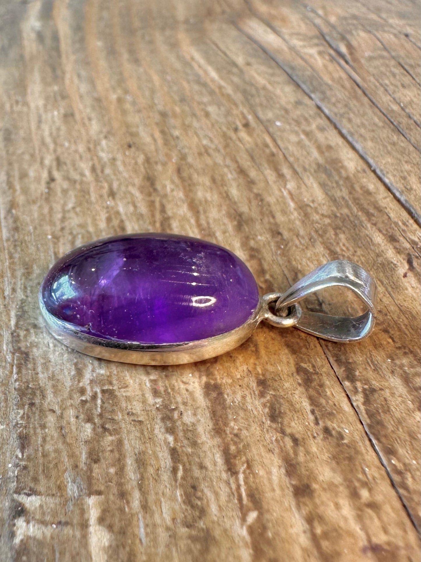 Amethyst Oval 925 Sterling Silver Pendant