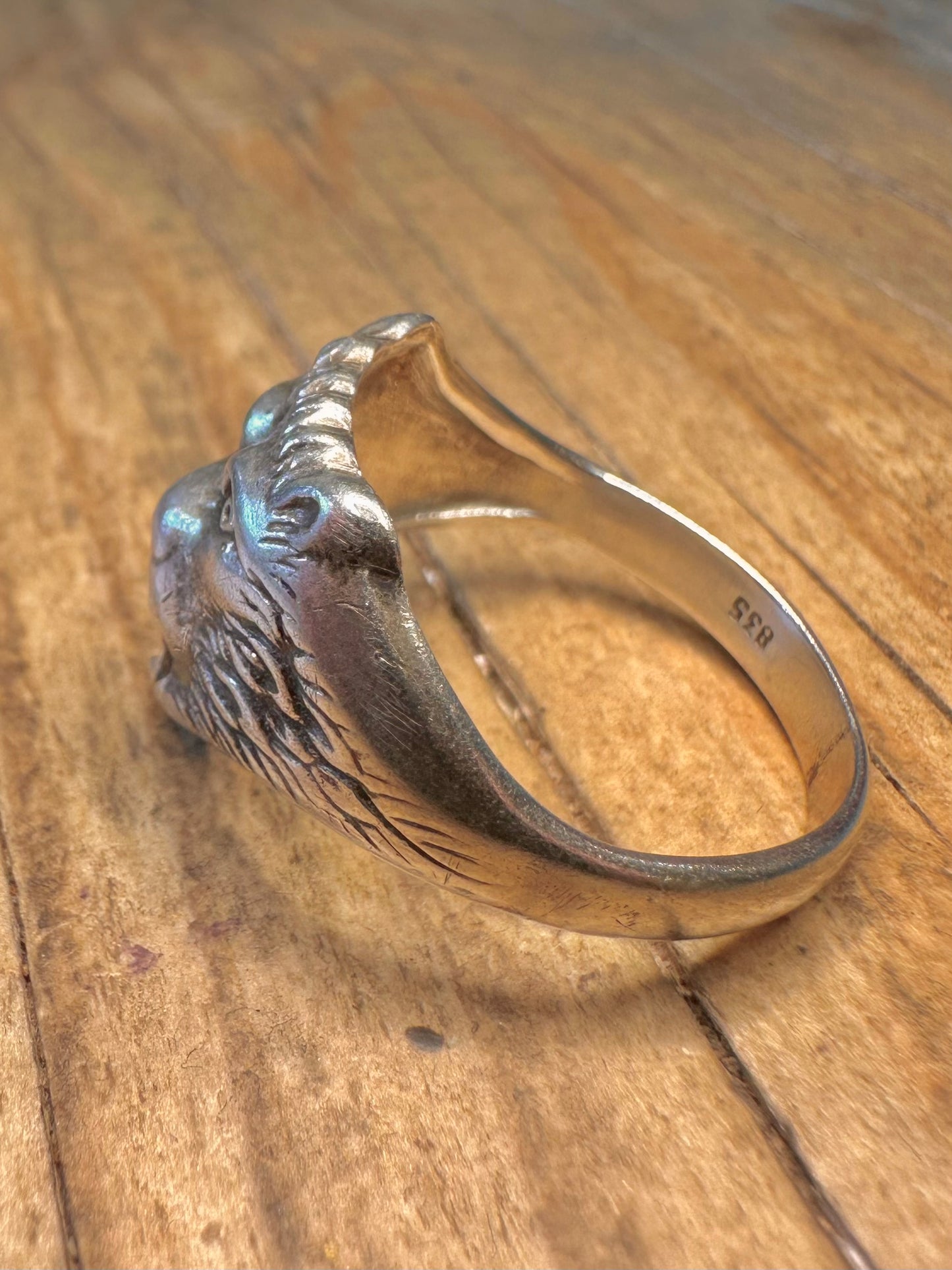 Tierkopf 835er Silber Größe V Ring
