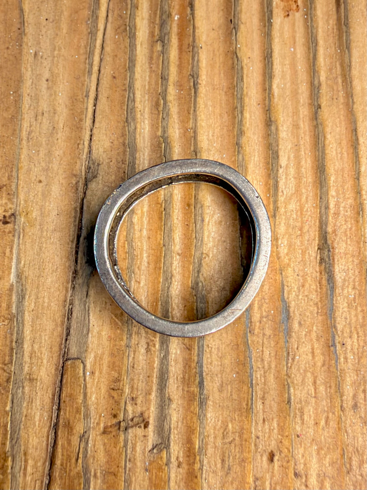 Abstract Curved Band 925 Sterling Silver Size M Ring