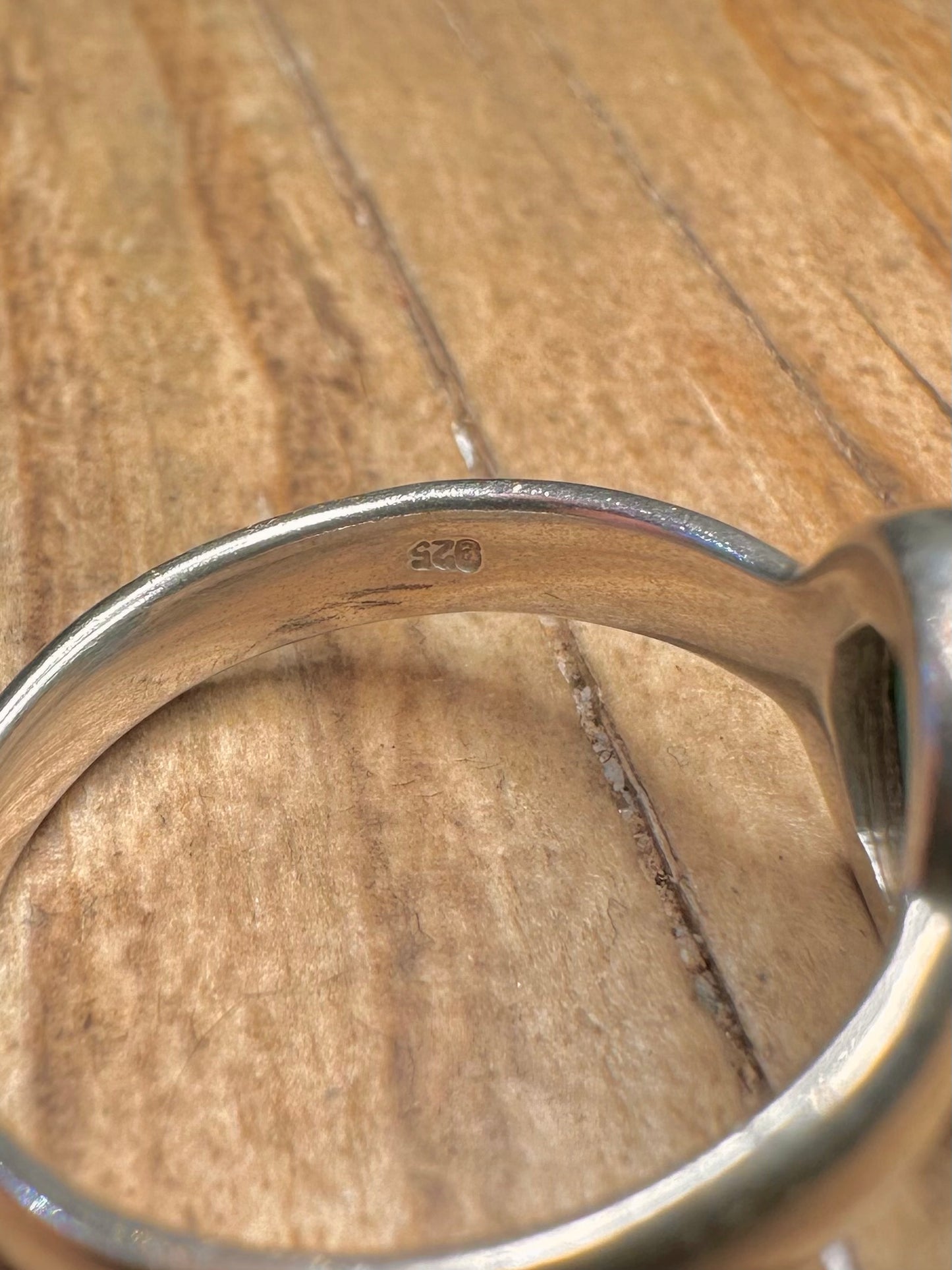 Vintage Turquoise Oval 925 Sterling Silver Size U1/2 Ring