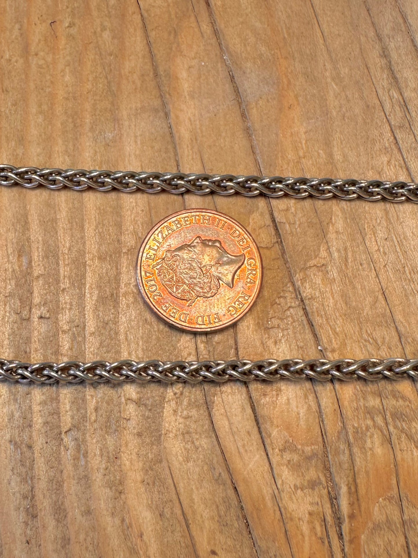 Wheat Link Chain Italy 925 Sterling Silver 18 inch Necklace