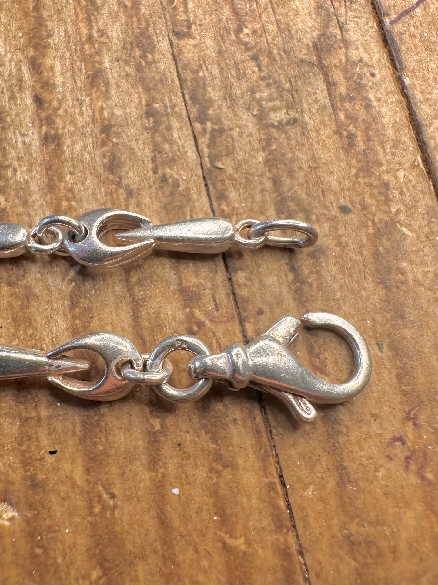 Abstract Teardrop Link 925 Sterling Silver 7.5 inch Bracelet