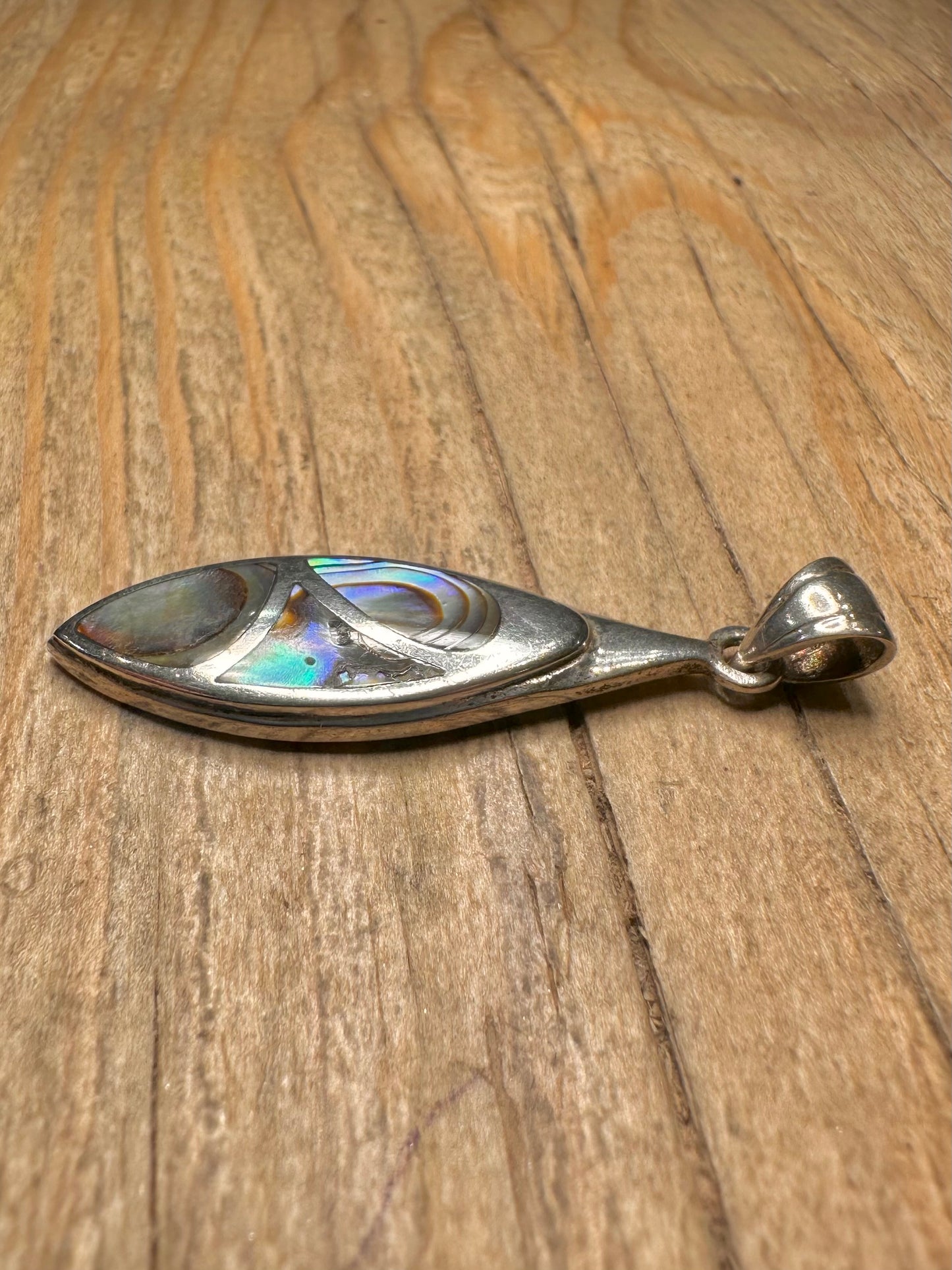Abstract Abalone 925 Sterling Silver Pendant