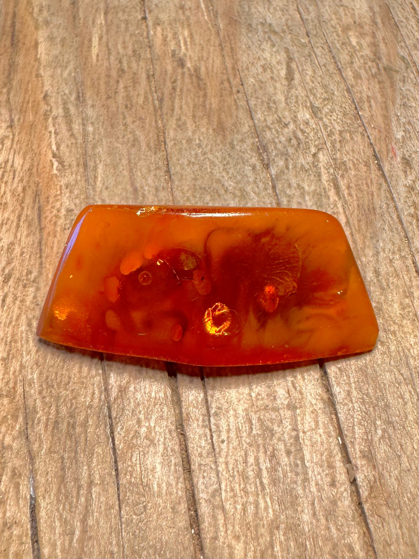 Vintage Amber Brass Brooch