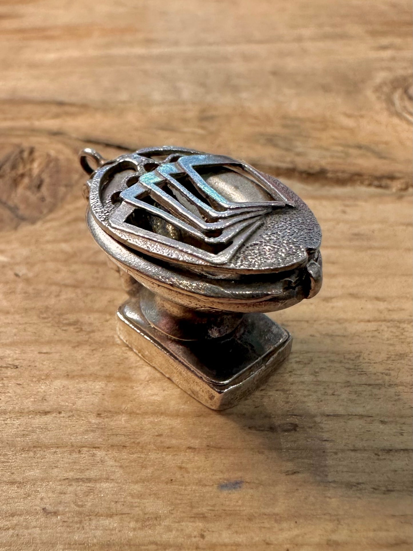 Vintage Toilet Playing Cards Articulated 925 Silver Charm Pendant