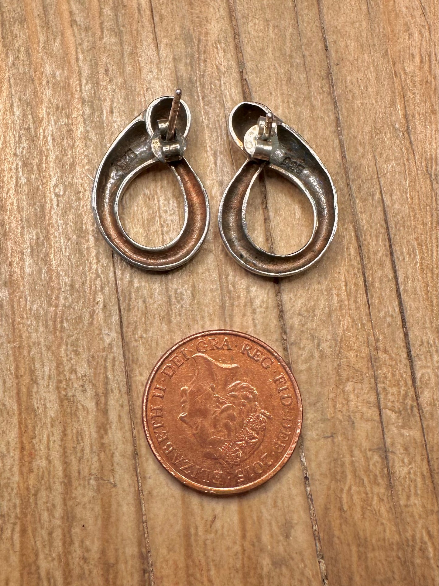 Abstract Circle 925 Sterling Silver Earrings