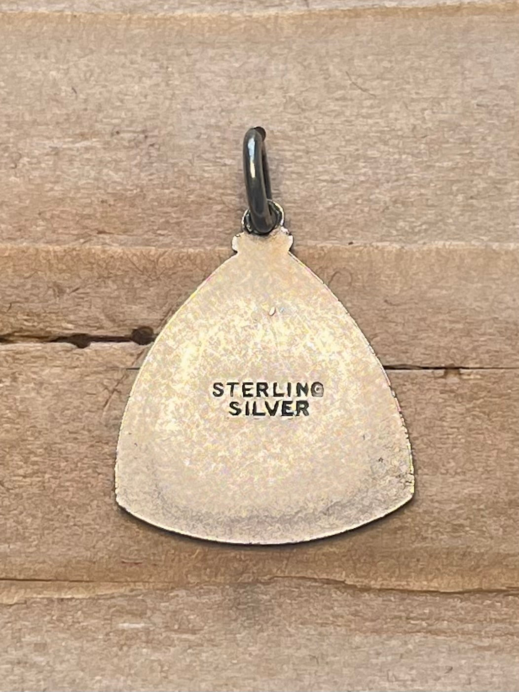 Triangular St Christopher Textured 925 Sterling Silver Pendant
