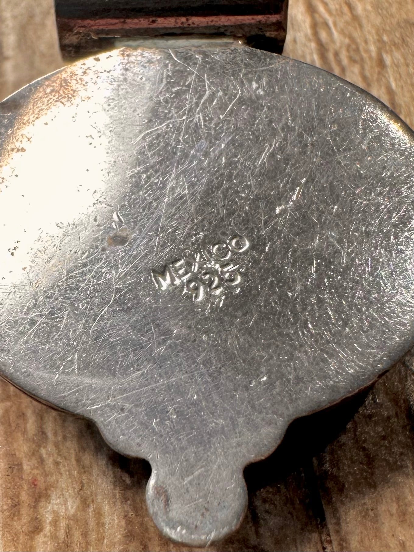 Vintage Red Jasper Tribal Mexico 925 Sterling Silver Pendant