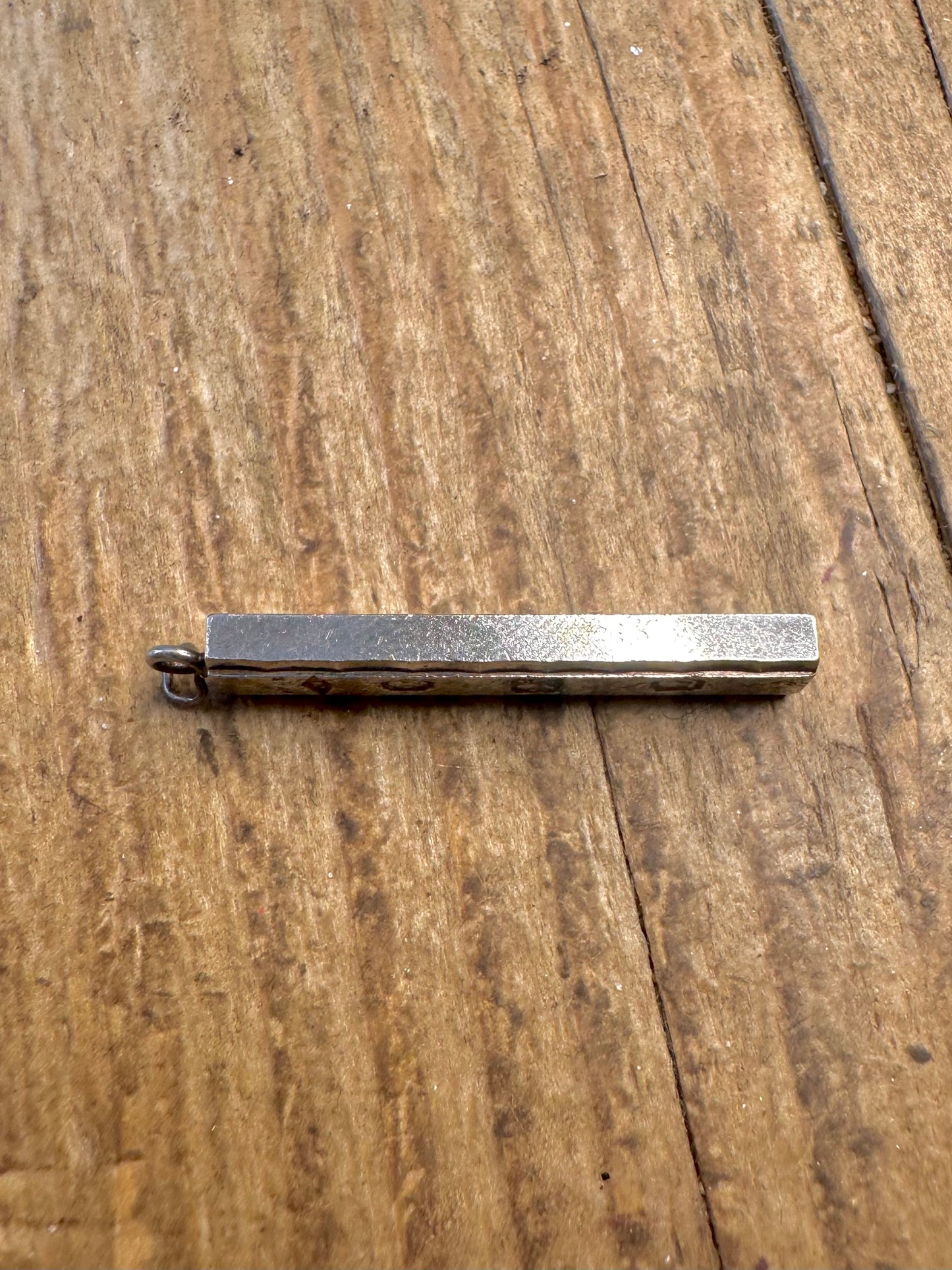 Ingot 1978 Textured 925 Sterling Silver Pendant