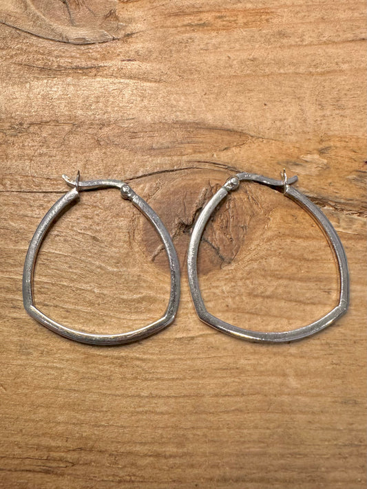 Abstract Triangle Hoops 925 Silver Earrings