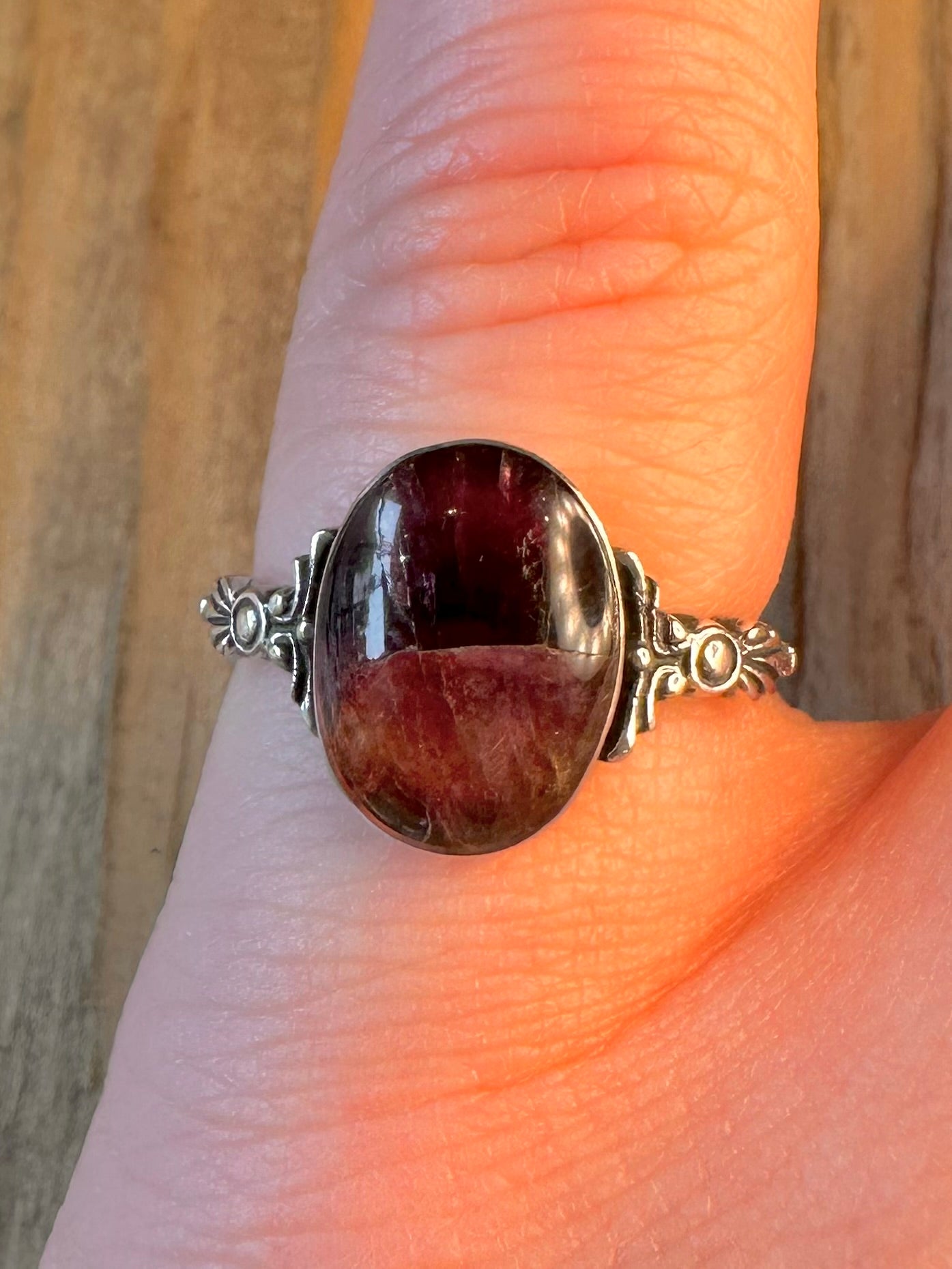 Blue John Ornate 925 Sterling Silver Size M1/2 Ring