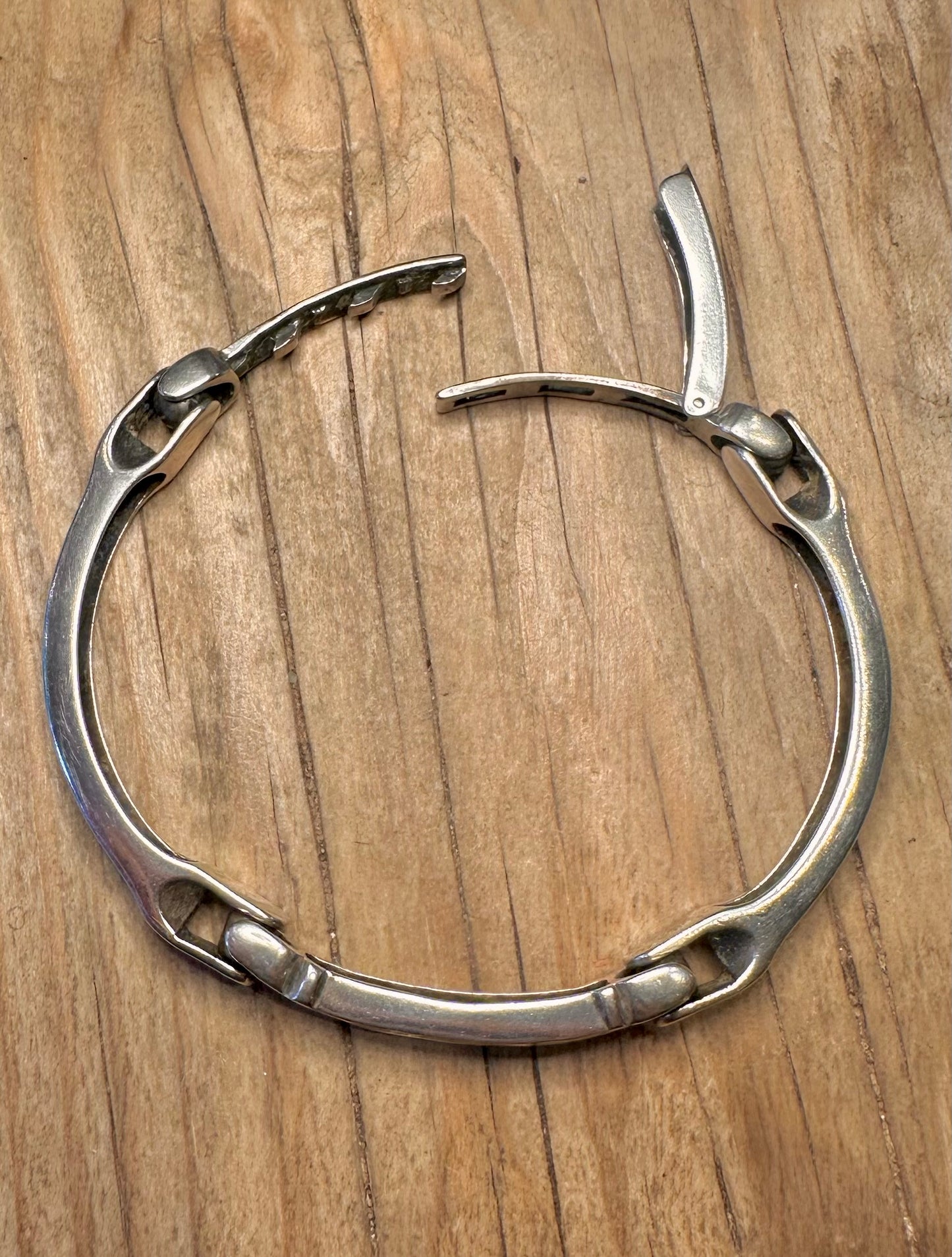 Vintage Engraved Bar Link 925 Sterling Silver 6.5 inch Bracelet