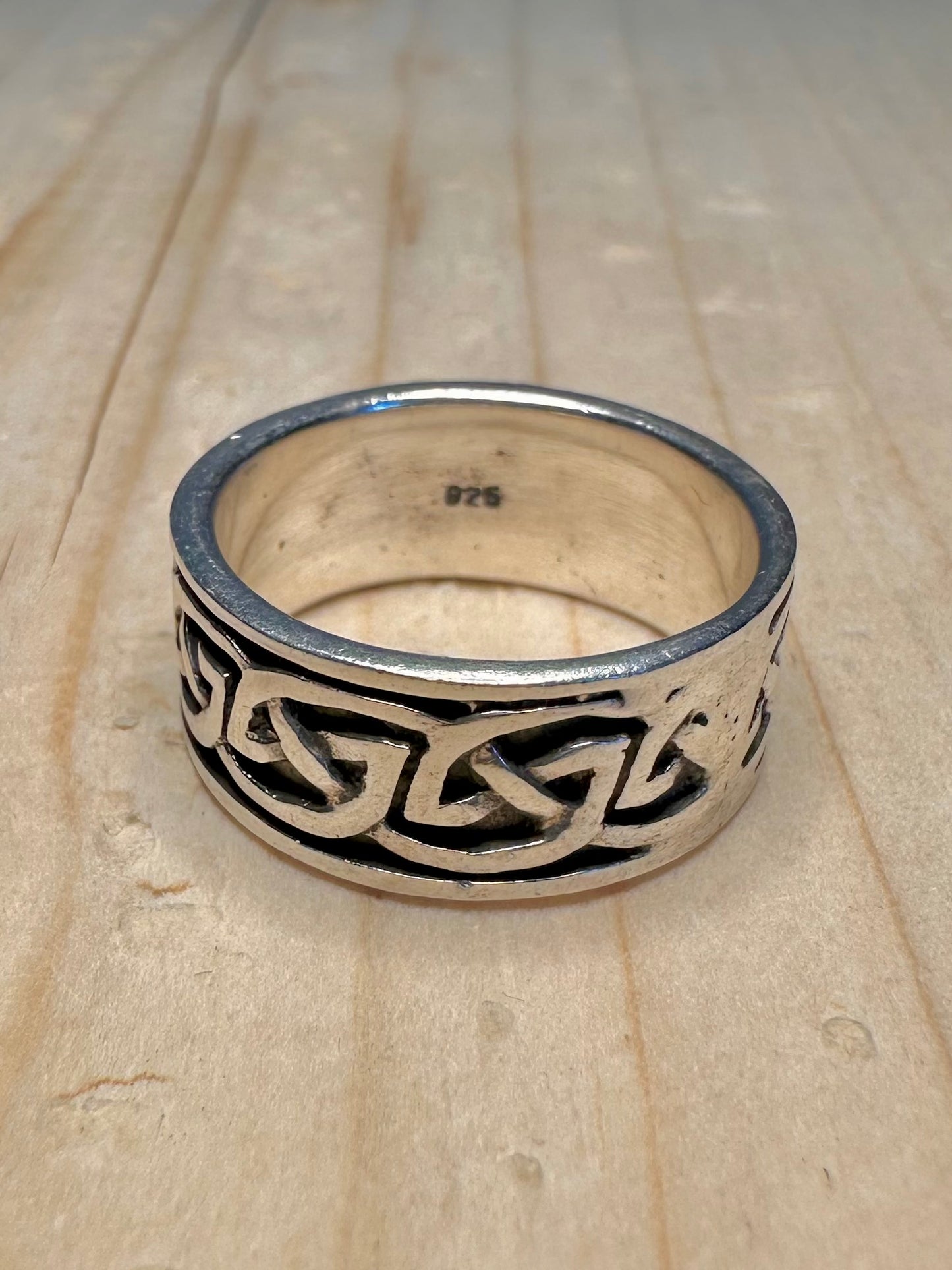 Celtic Band 925 Sterling Silver Size P1/2 Ring