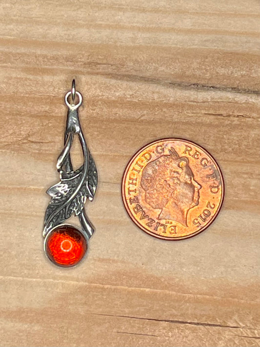 Amber Leaf 925 Sterling Silver Pendant