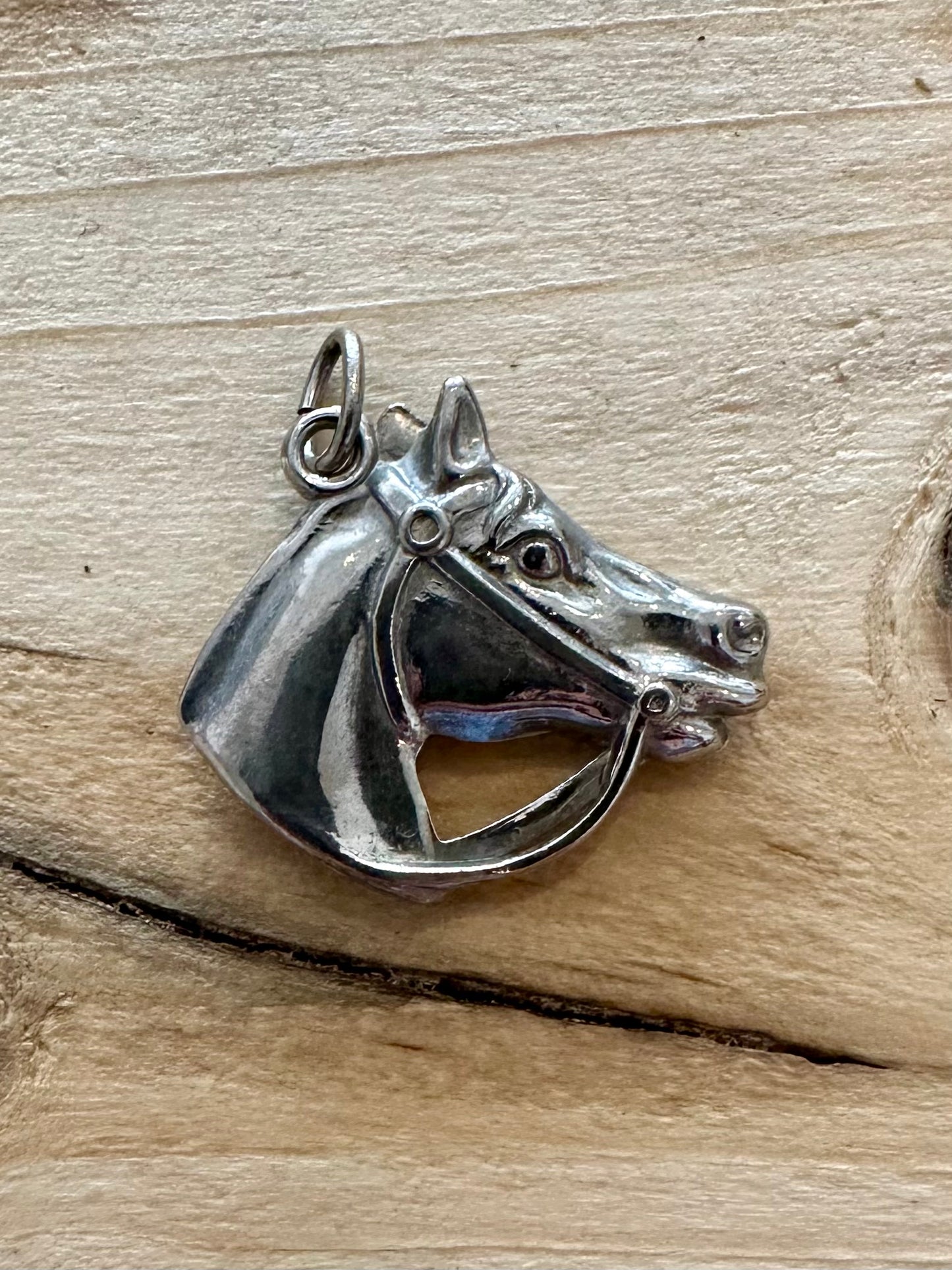 Vintage Horse Head 925 Silver Pendant