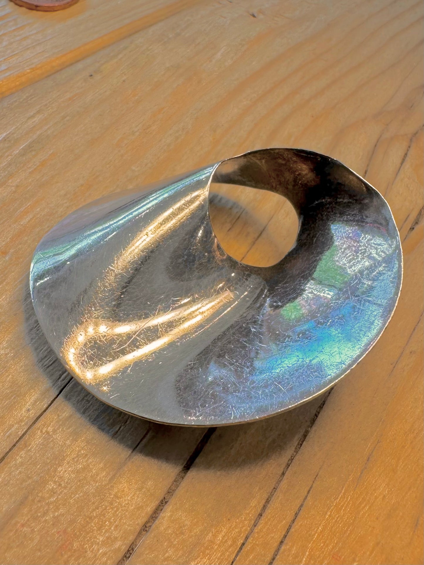 Abstract 2005 Modernist Swirl 925 Sterling Silver Brooch