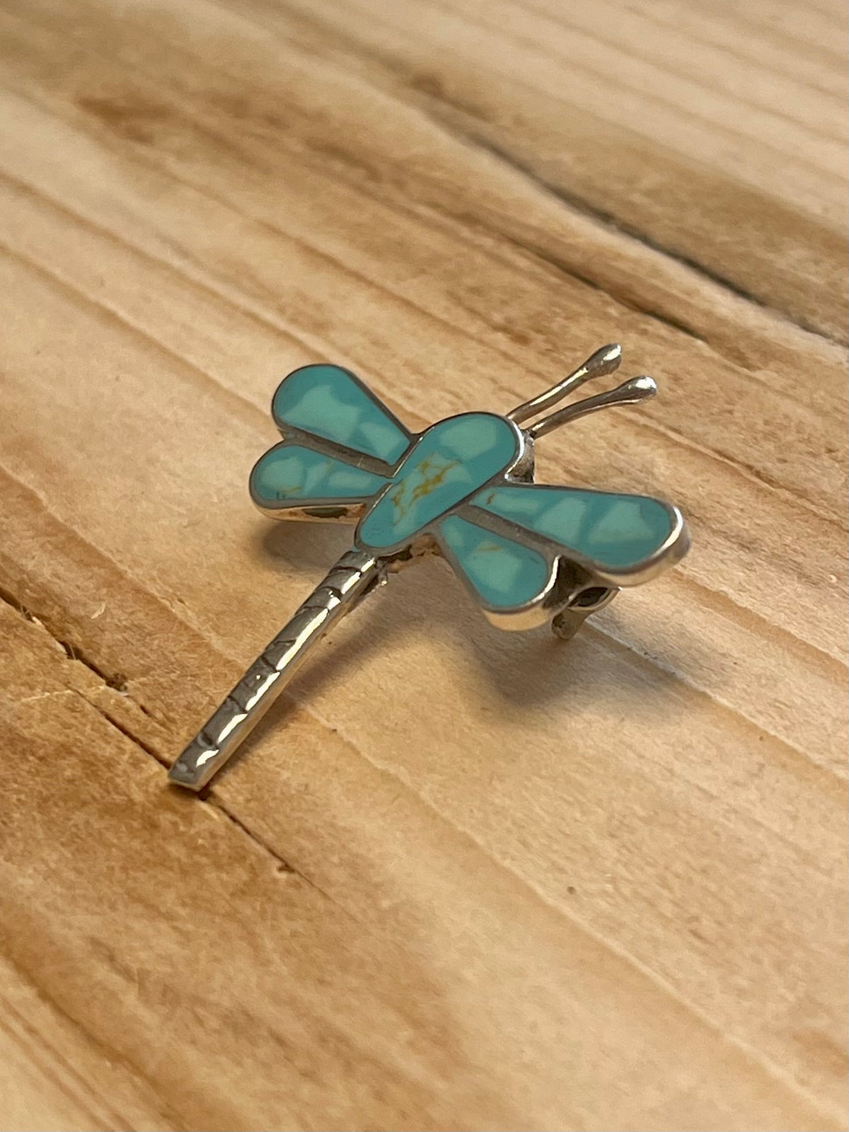 Turquoise Dragon Fly 925 Mexico Sterling Silver Brooch
