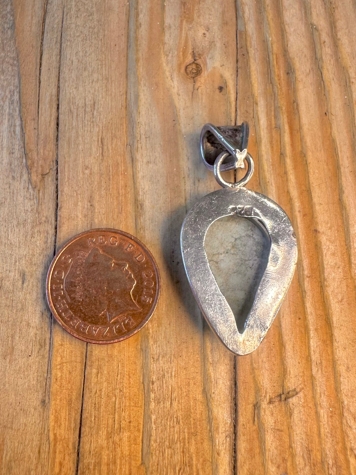 White and Black Agate 925 Sterling Silver Pendant