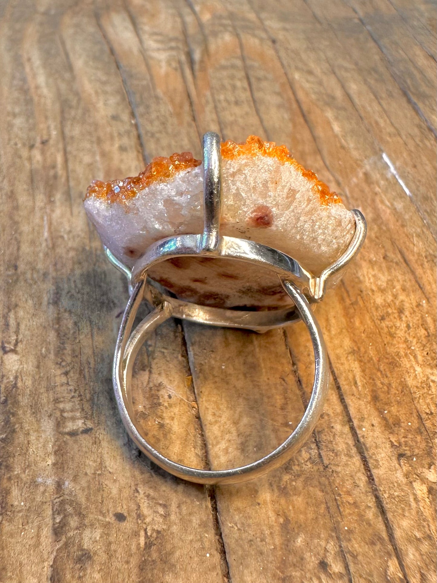 Citrine Crystal 925 Sterling Silver Size Q1/2 Ring